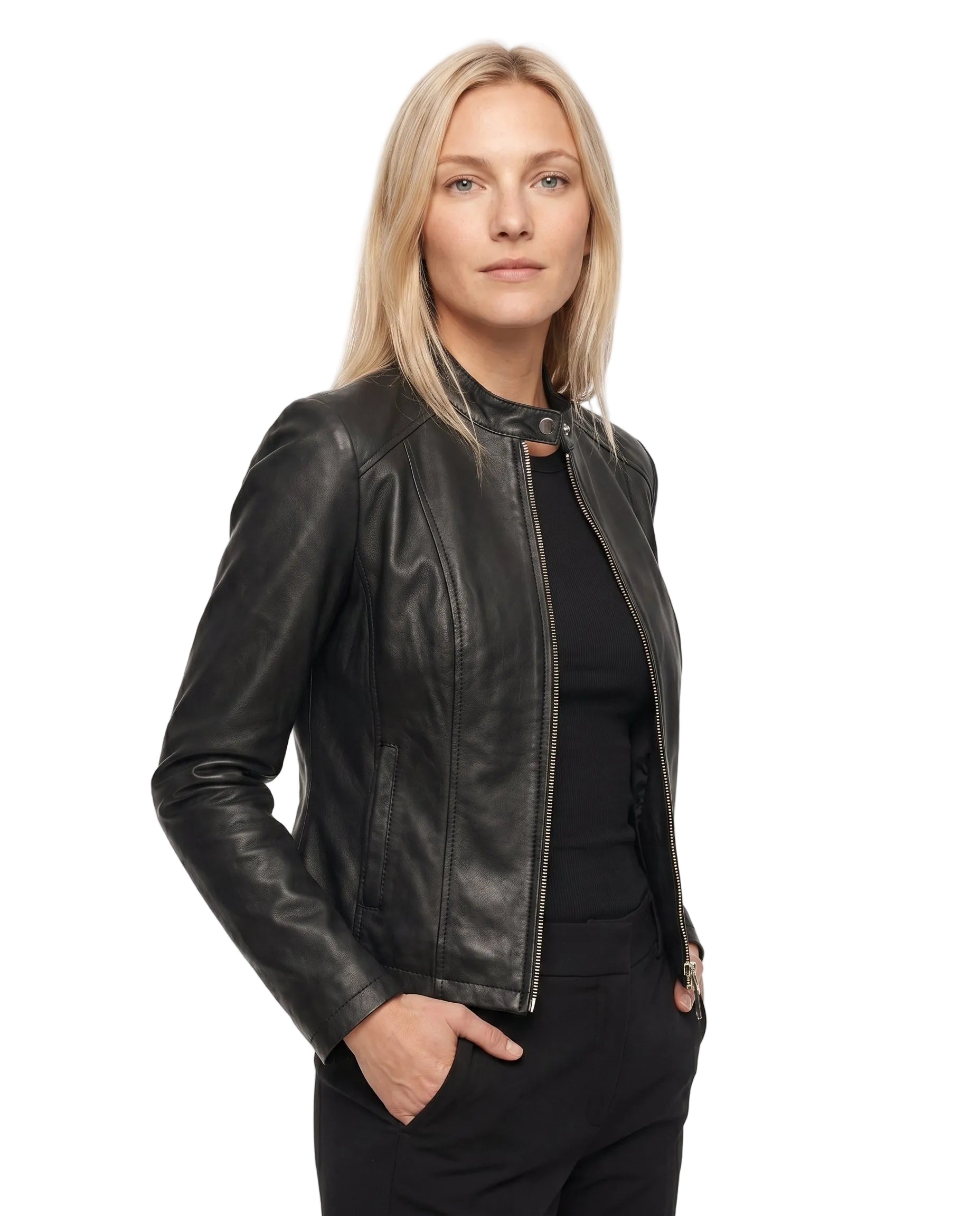 Daisy | Sleek Sleek, Tailored Leather Jacket for Effortless Style