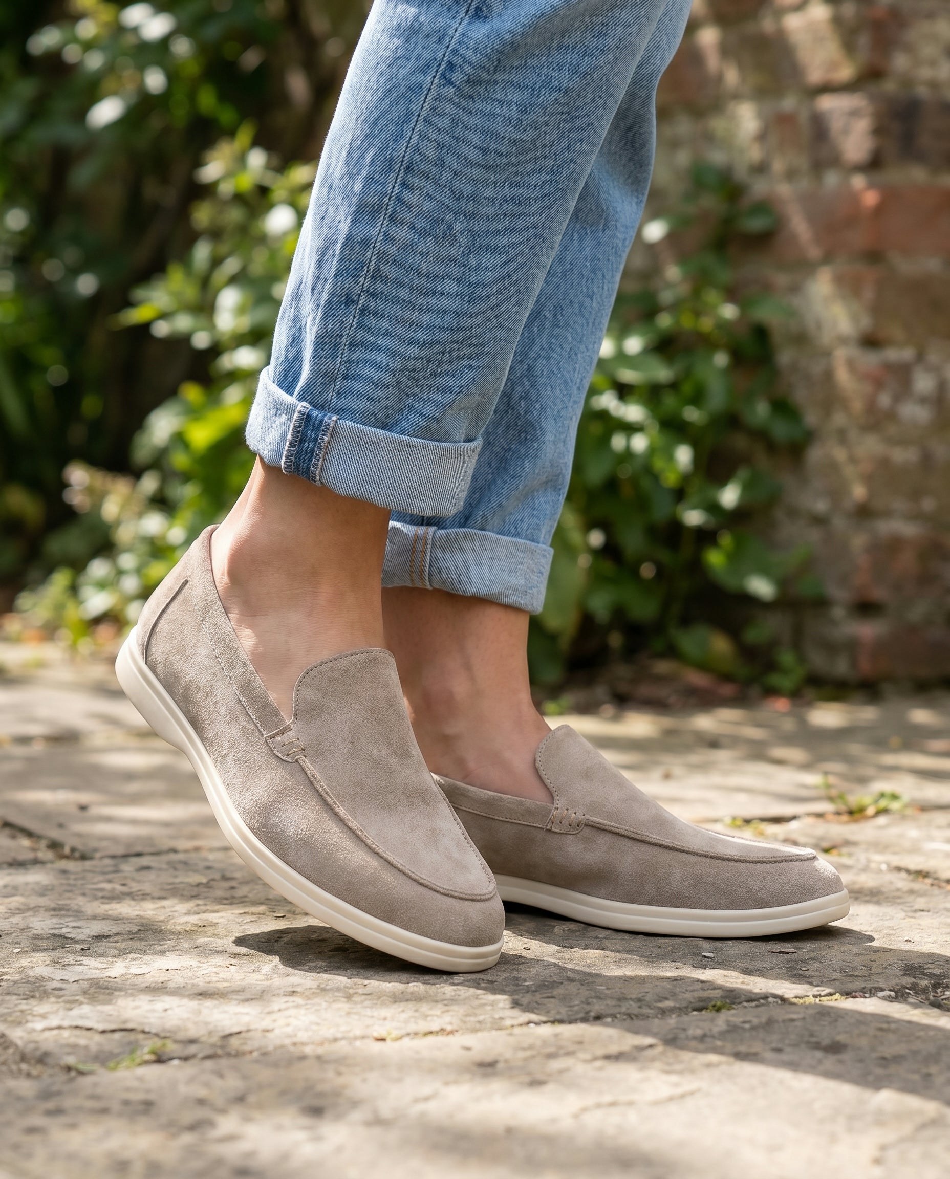 August | Polished Sleek Modern Suede-Look Loafers
