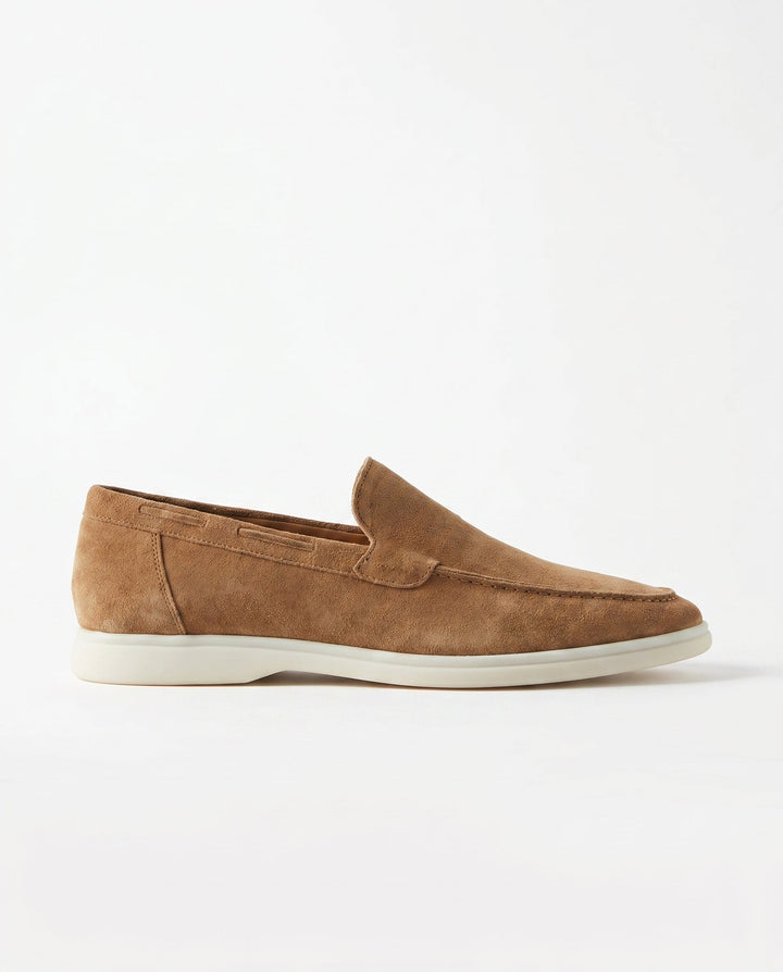August | Polished Sleek Modern Suede-Look Loafers