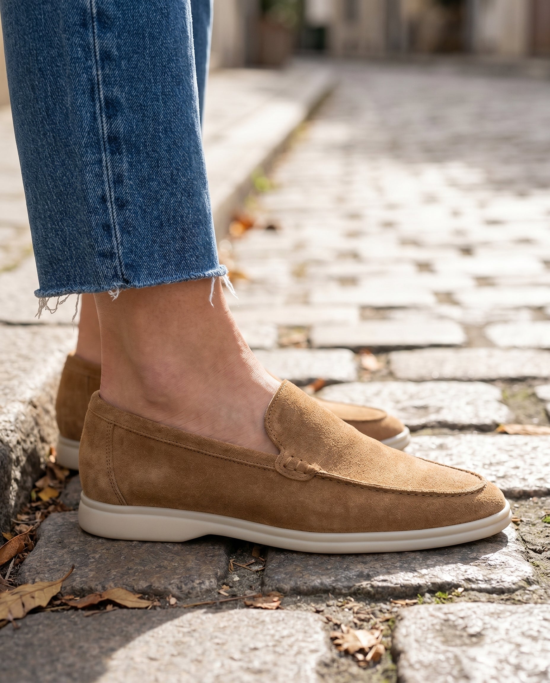 August | Polished Sleek Modern Suede-Look Loafers