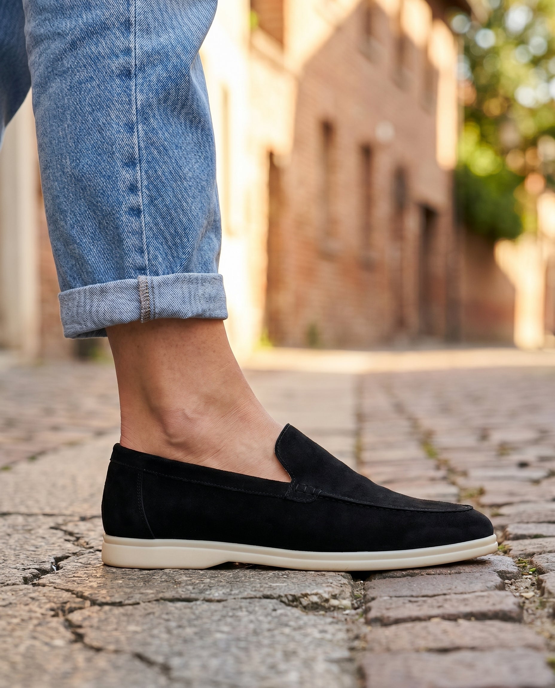 August | Polished Sleek Modern Suede-Look Loafers