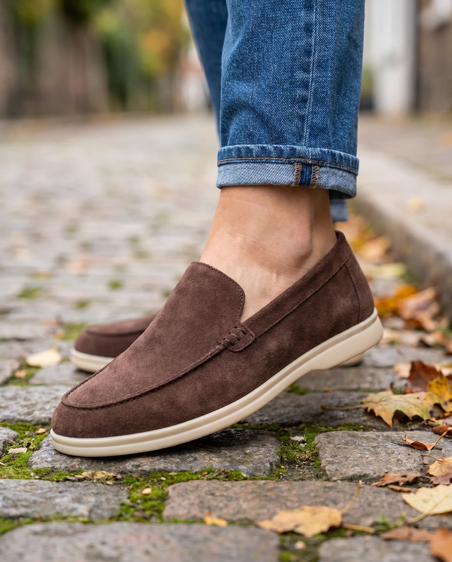 August | Polished Sleek Modern Suede-Look Loafers