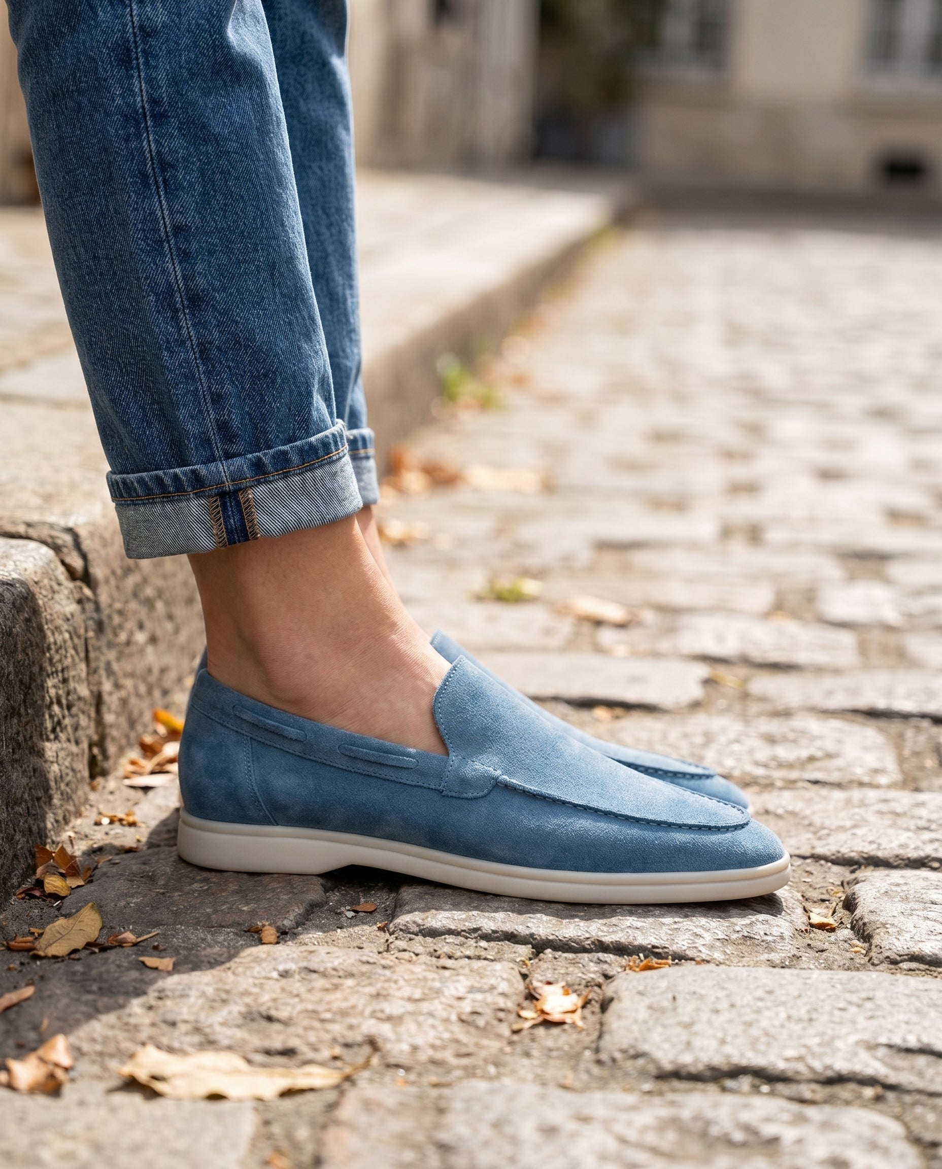 August | Polished Sleek Modern Suede-Look Loafers