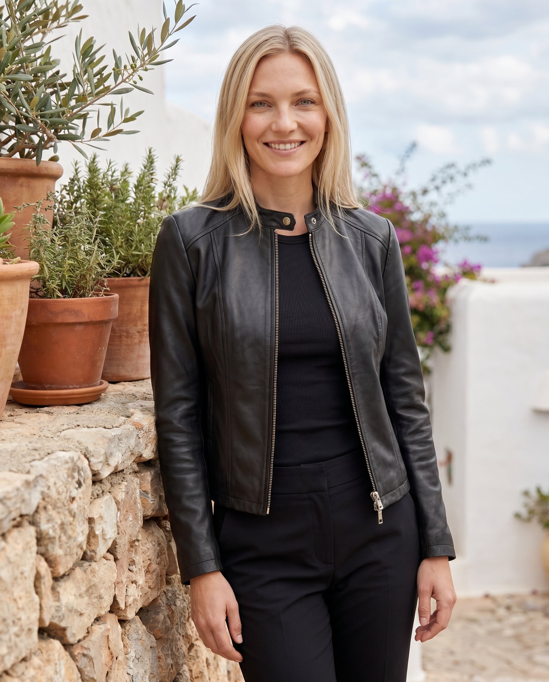 Daisy | Sleek Sleek, Tailored Leather Jacket for Effortless Style