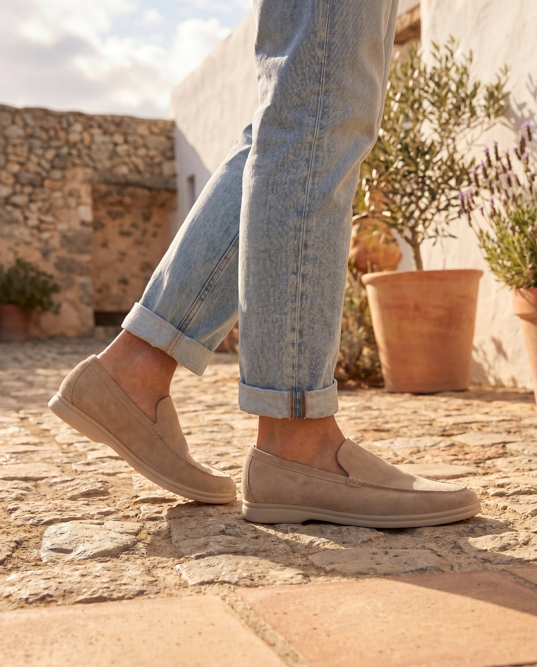 August | Polished Sleek Modern Suede-Look Loafers