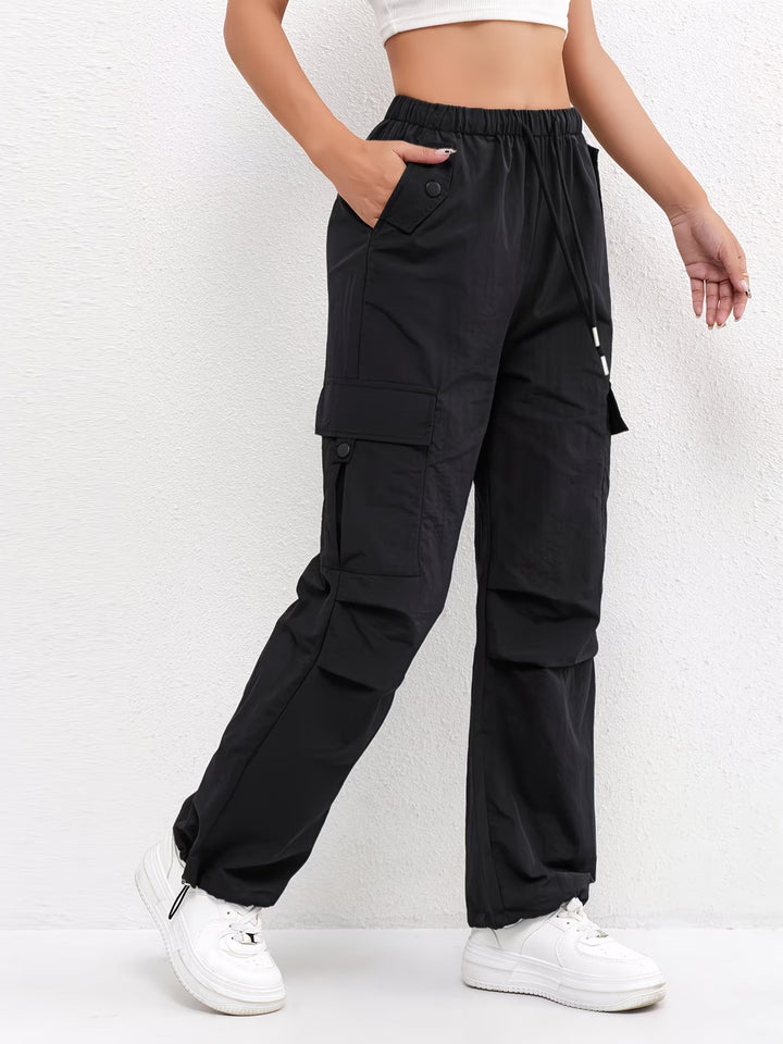 Daisy | Sophisticated Cargo Trousers Drawstring Waist Straight Leg
