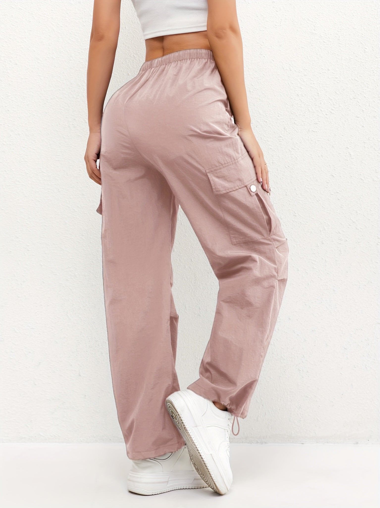 Daisy | Sophisticated Cargo Trousers Drawstring Waist Straight Leg