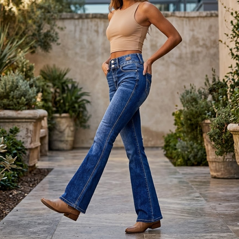 Lior | Charming High Waisted Flare Jeans