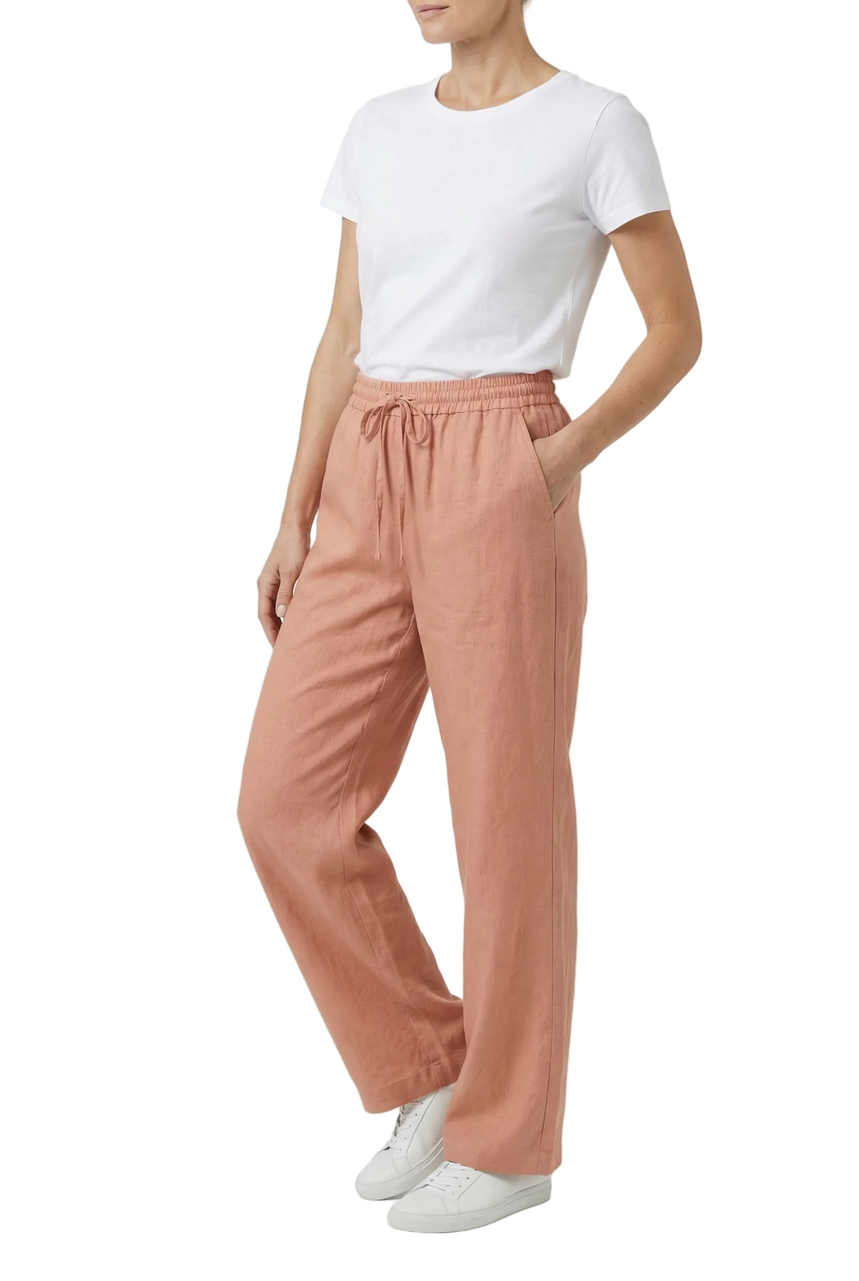 Delphine | Sleek Wide Leg Drawstring Trousers High Waisted