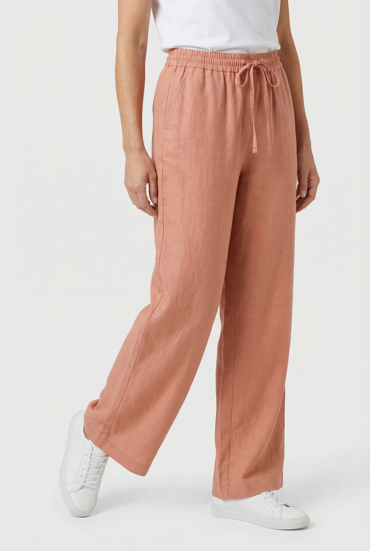 Delphine | Sleek Wide Leg Drawstring Trousers High Waisted
