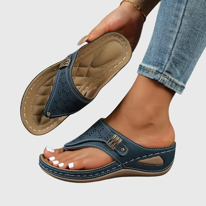 Kerensa | Elegant Embroidered Wedge Sandals