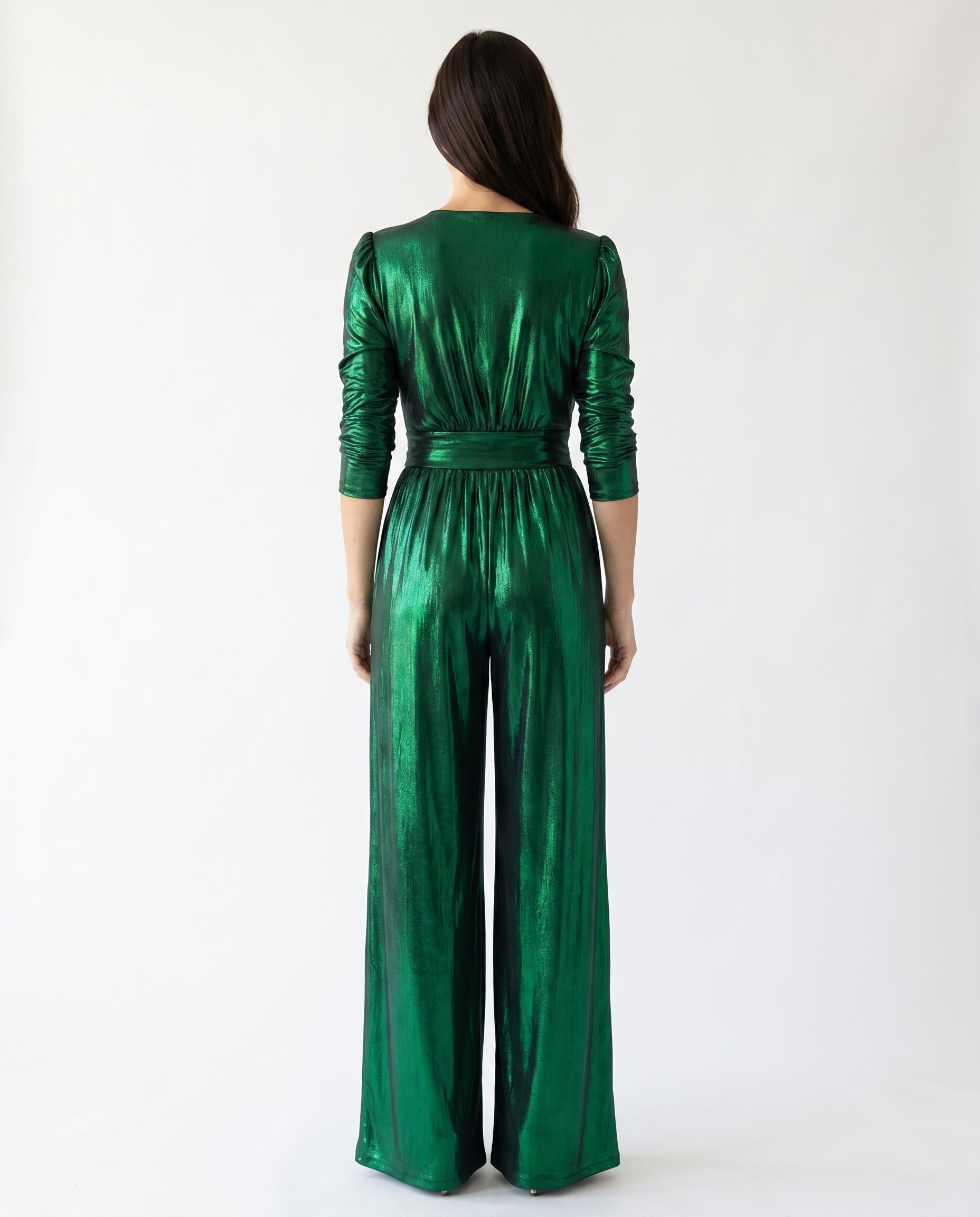 Briallen | Elegant Luxe Shimmer V-Neck Jumpsuit
