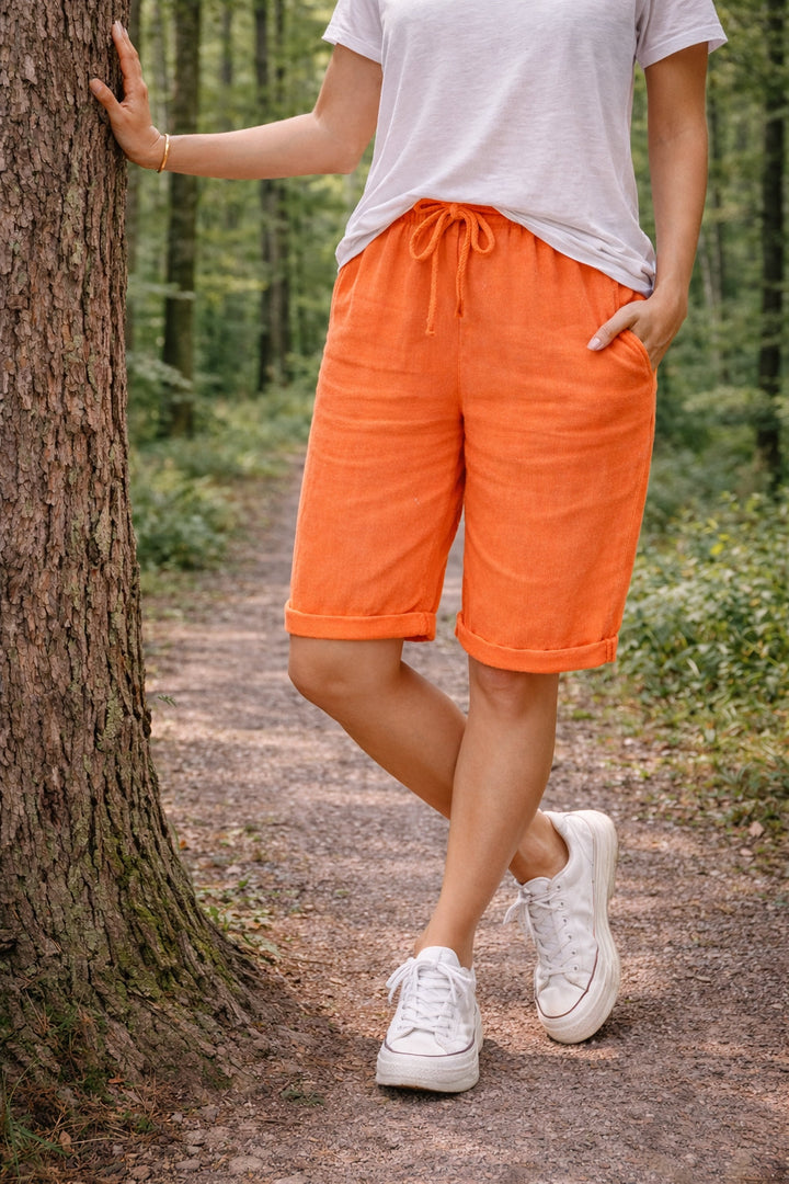 Odalys | Modern Comfortable Knee-Length Cotton Shorts for Everyday