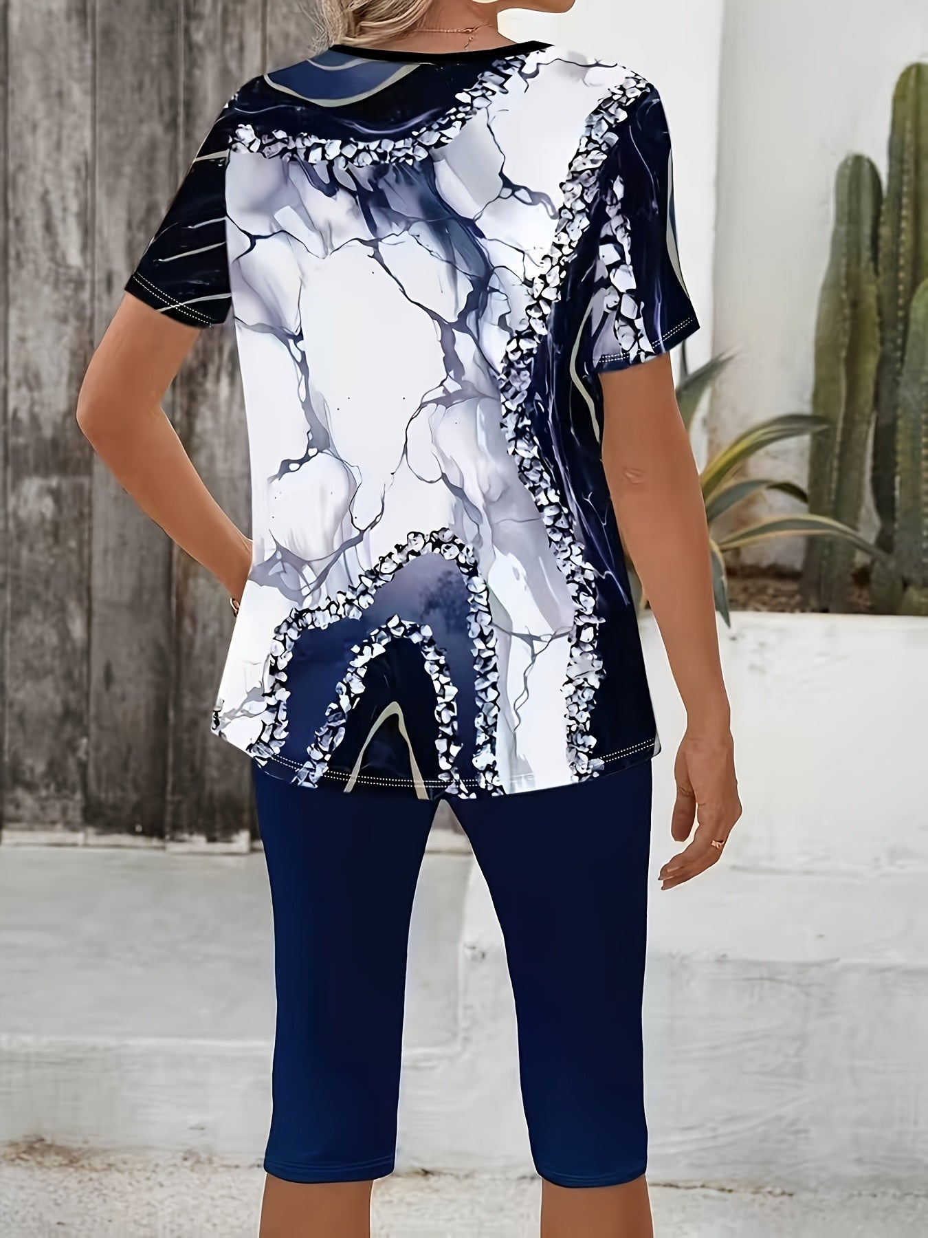 Delphine | Polished Geometric Print Two-Piece Set
