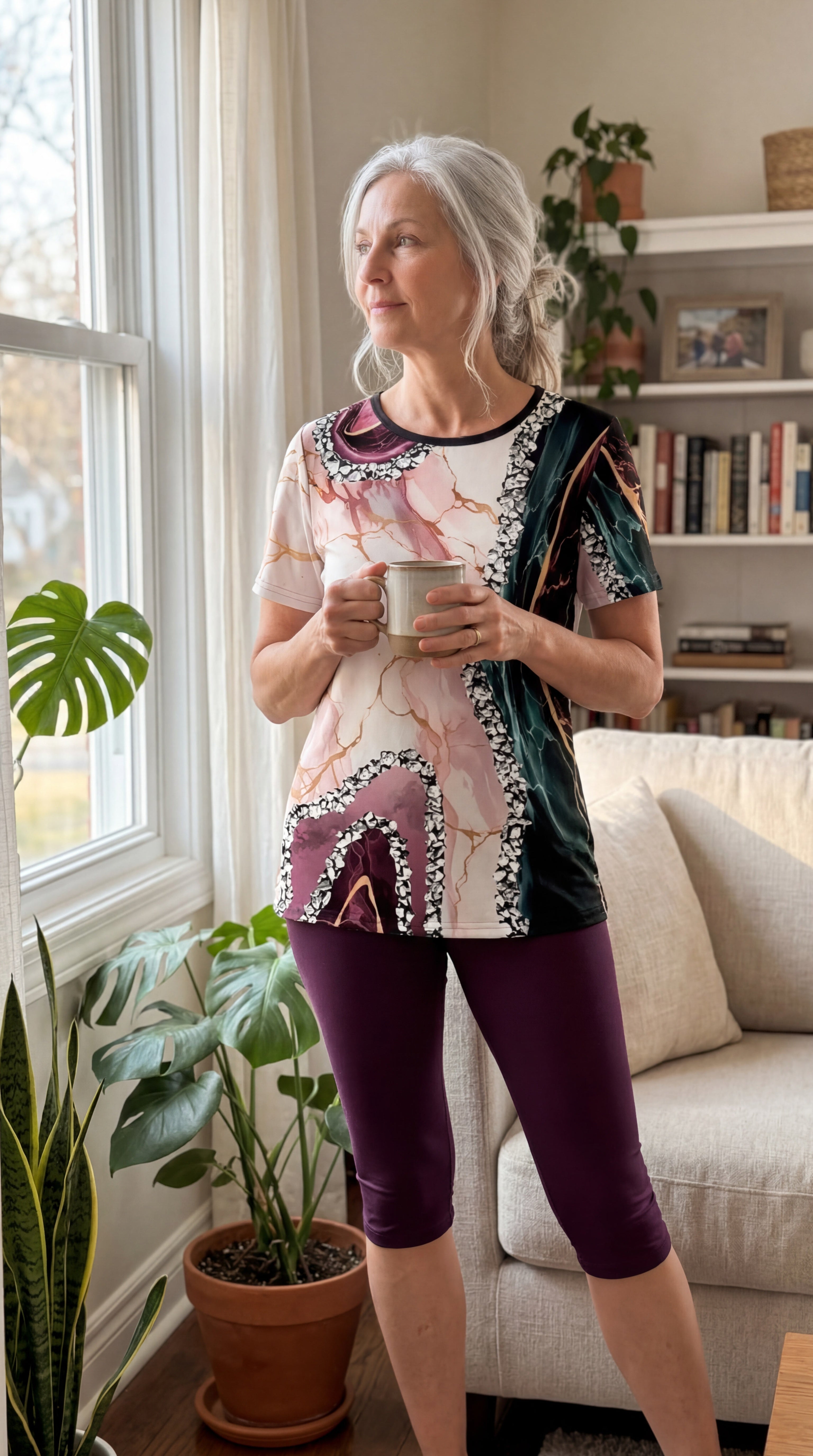 Delphine | Polished Geometric Print Two-Piece Set