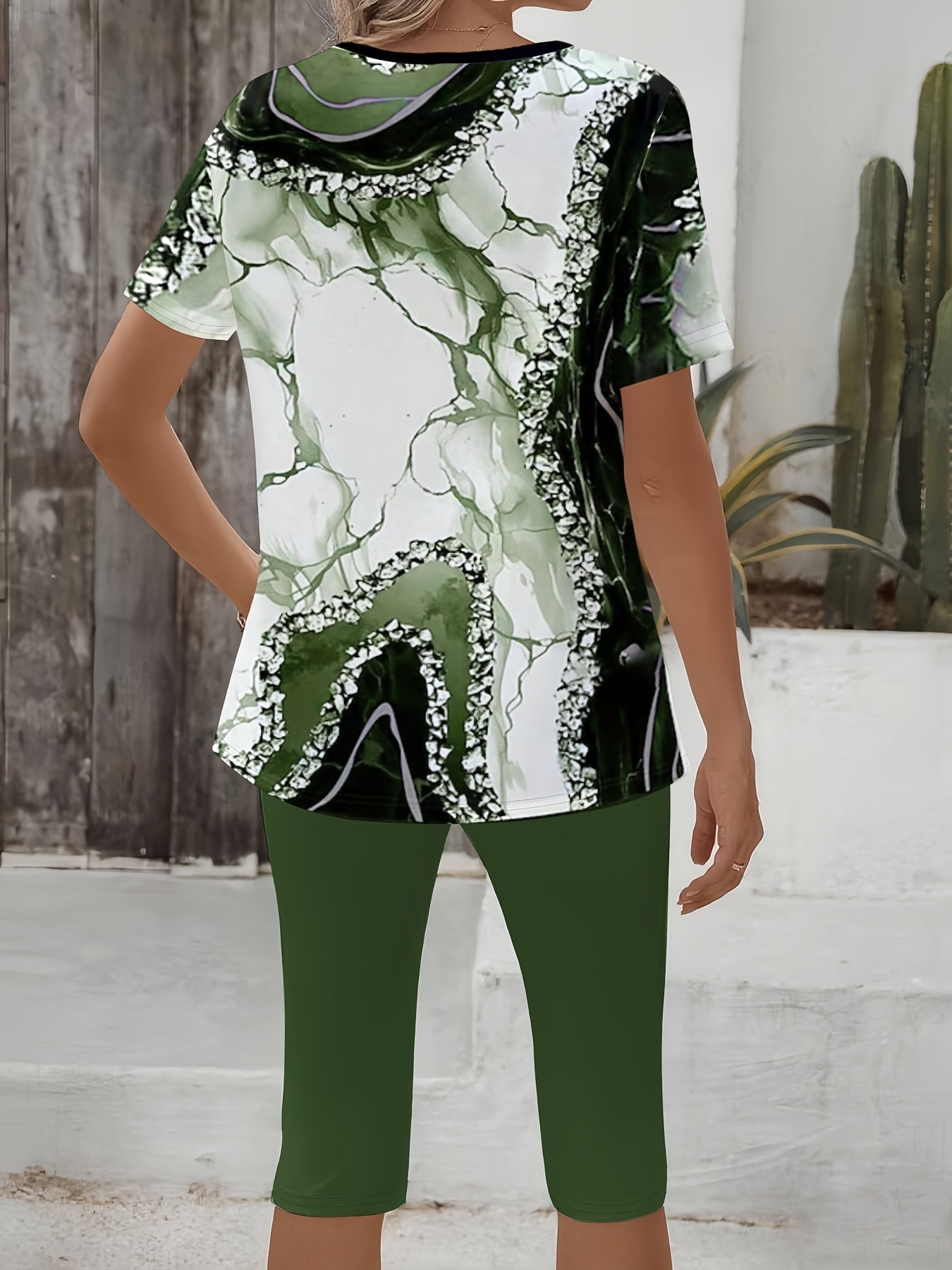 Delphine | Polished Geometric Print Two-Piece Set