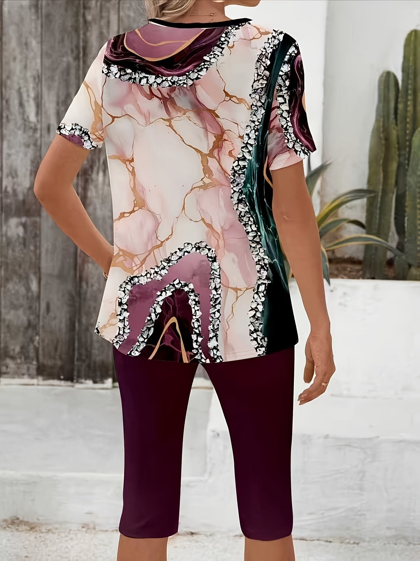 Delphine | Polished Geometric Print Two-Piece Set