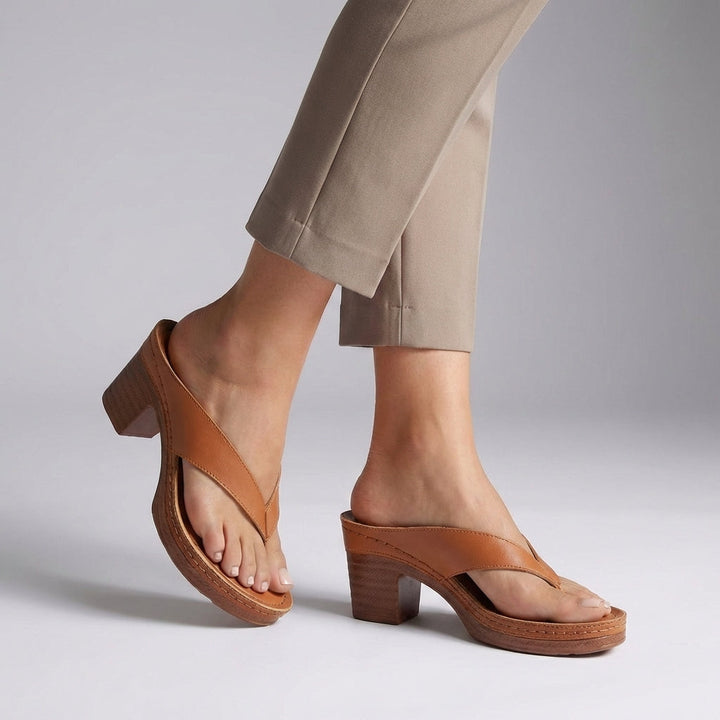 Eulalia | Refined Block Heel Thong Sandals