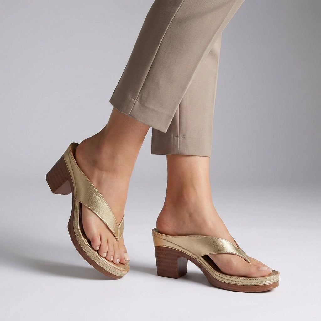 Eulalia | Refined Block Heel Thong Sandals
