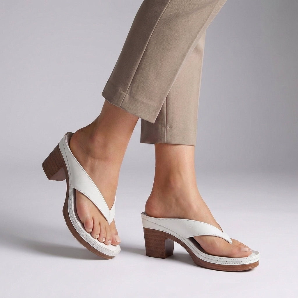 Eulalia | Refined Block Heel Thong Sandals