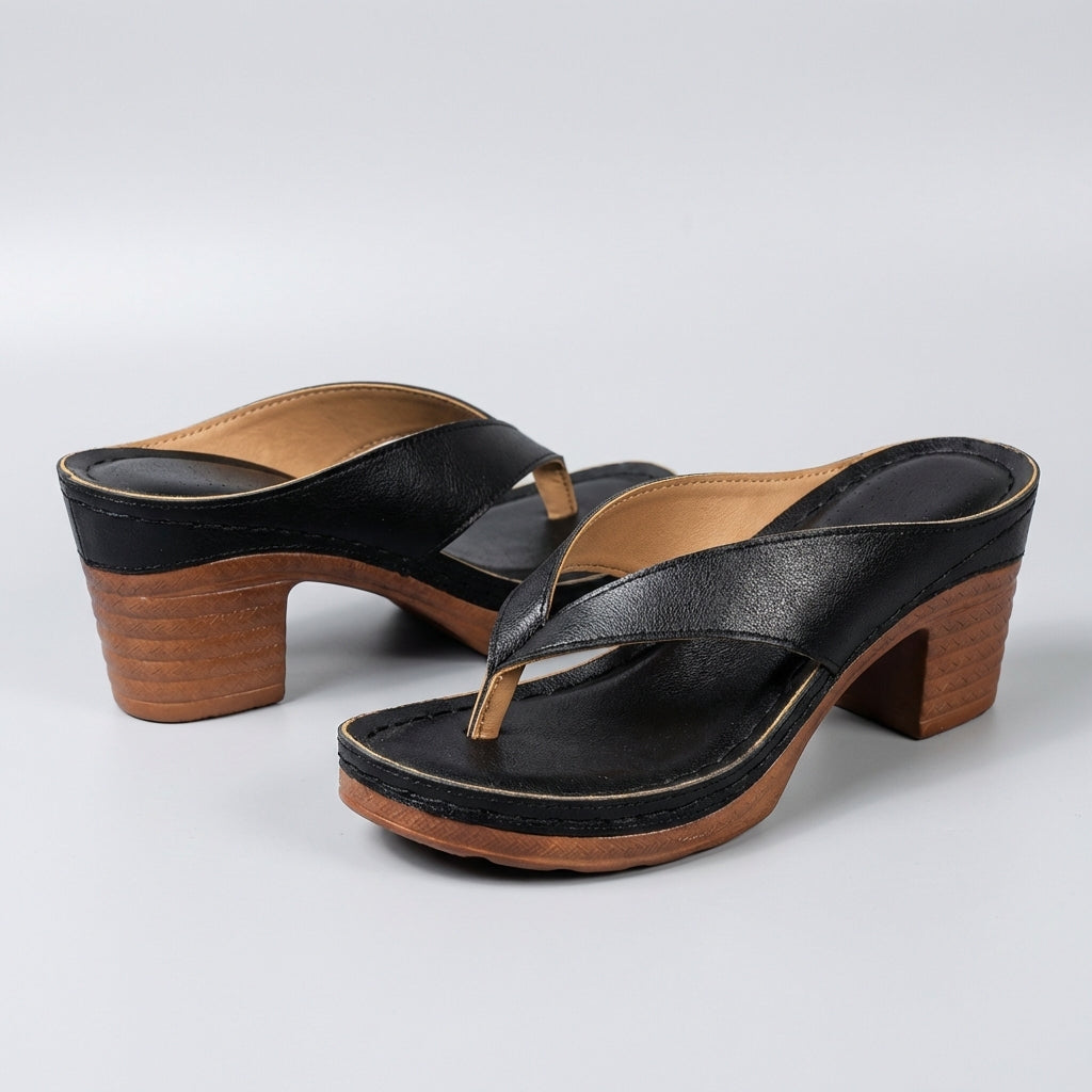 Eulalia | Refined Block Heel Thong Sandals