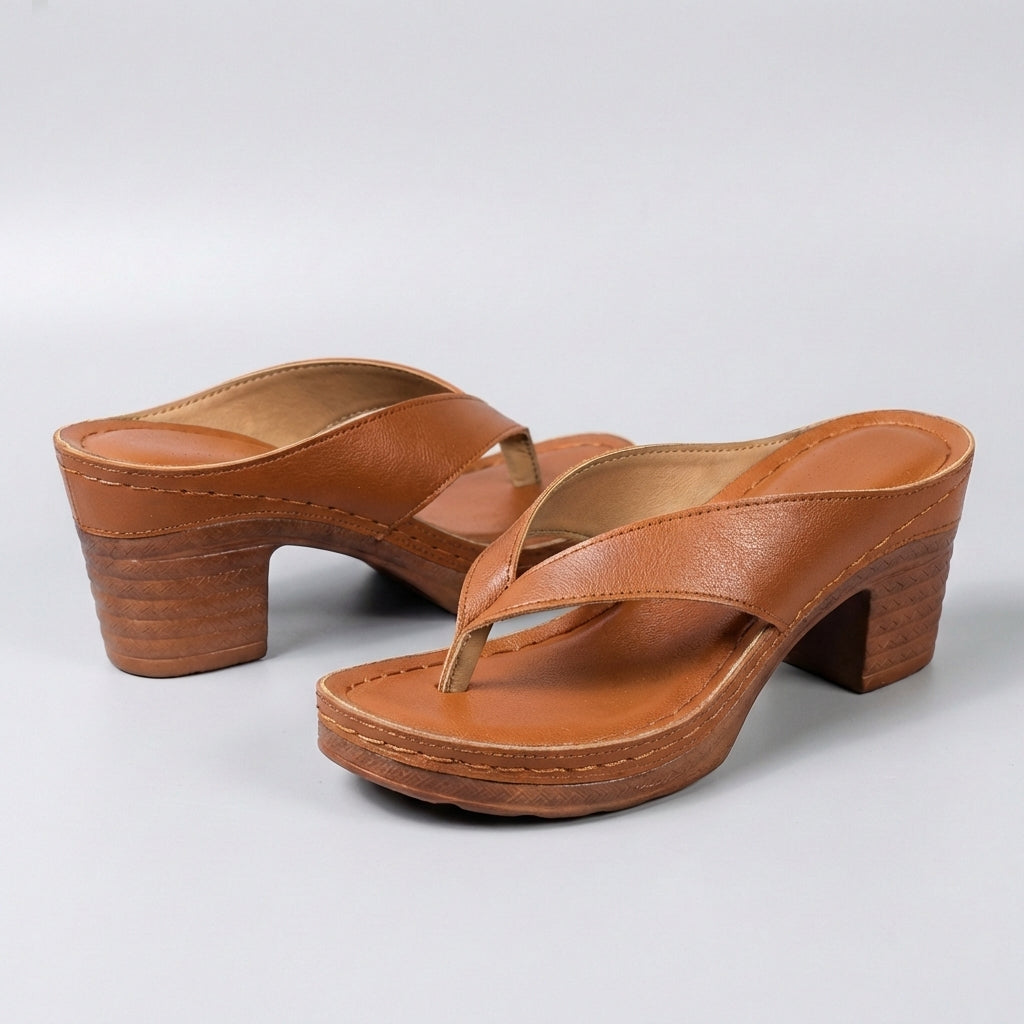 Eulalia | Refined Block Heel Thong Sandals