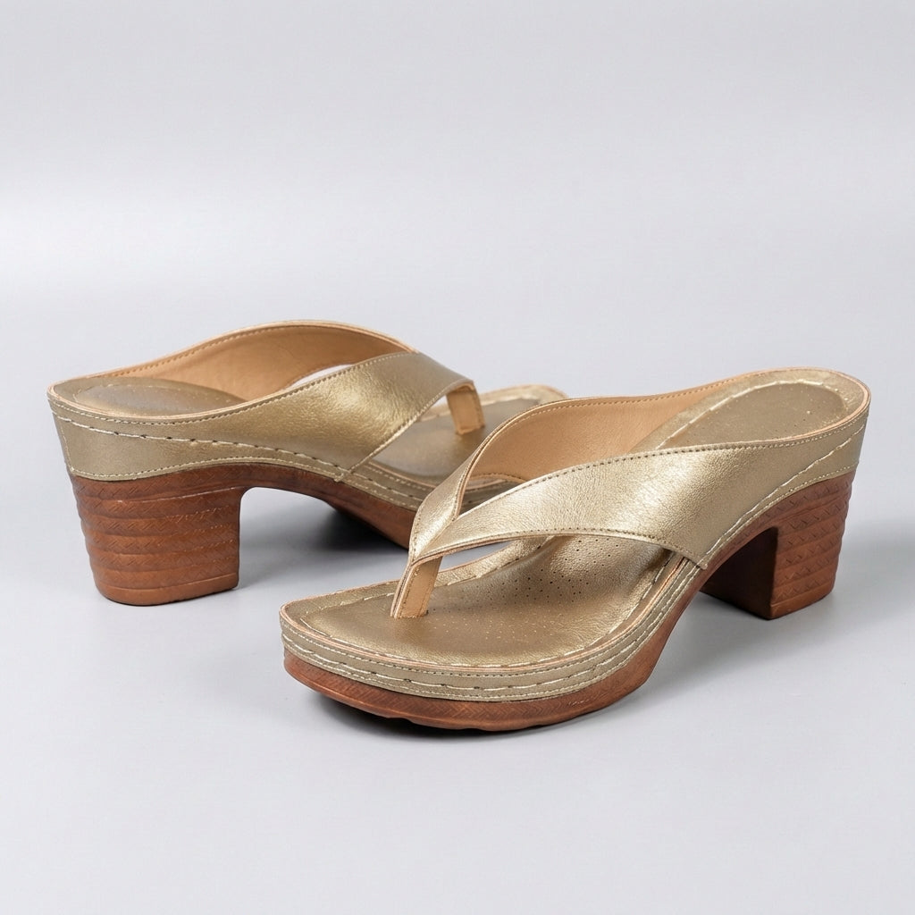 Eulalia | Refined Block Heel Thong Sandals