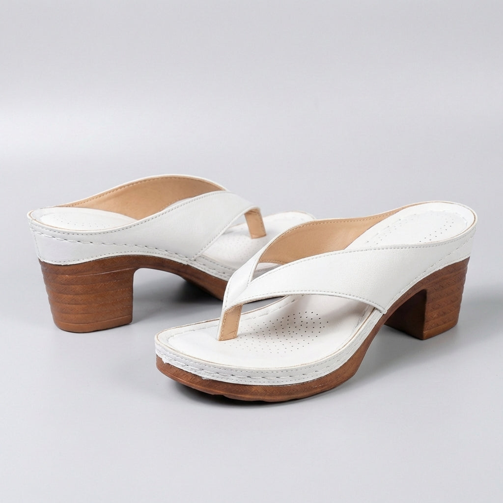 Eulalia | Refined Block Heel Thong Sandals