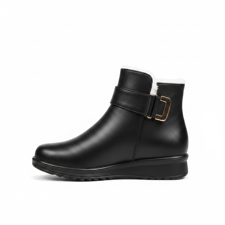 Lark | Luxe Wide Fit Zip-Up Leather Ankle Boots
