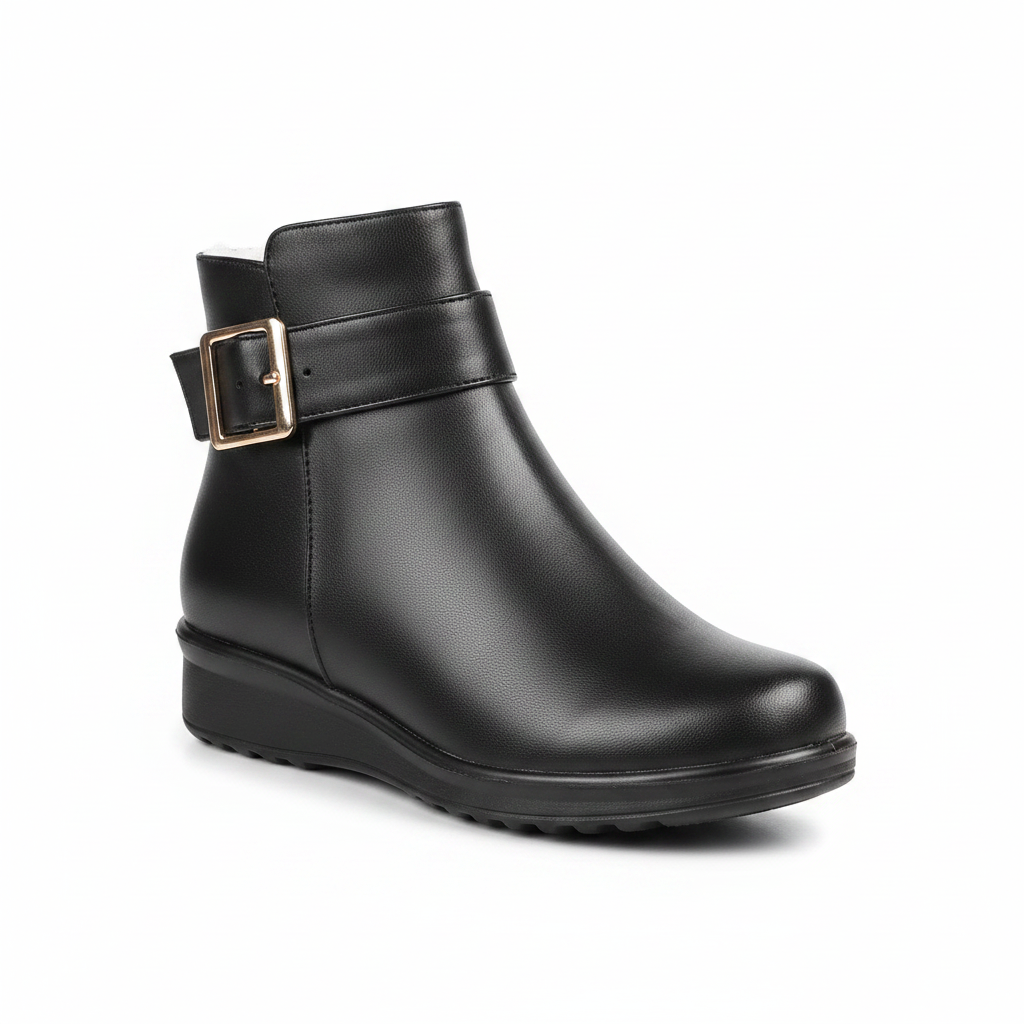 Lark | Luxe Wide Fit Zip-Up Leather Ankle Boots