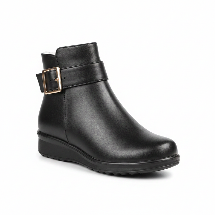 Lark | Luxe Wide Fit Zip-Up Leather Ankle Boots