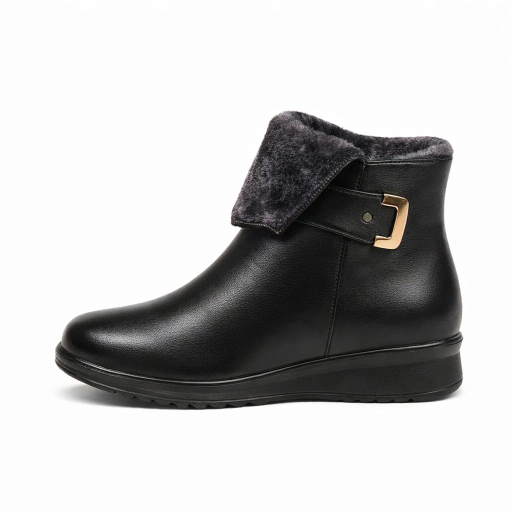 Lark | Luxe Wide Fit Zip-Up Leather Ankle Boots
