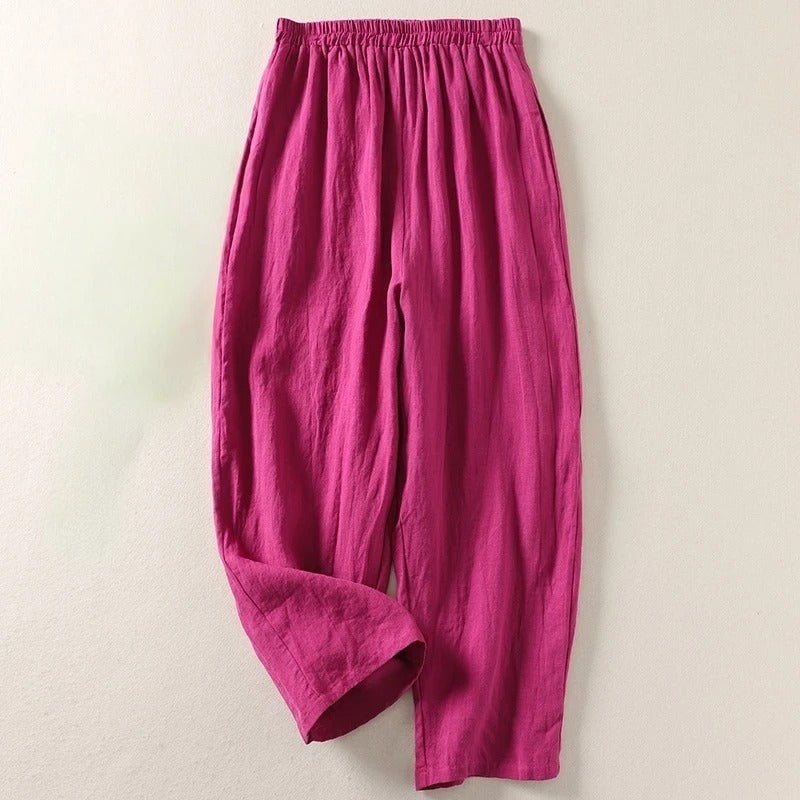 Dagny | Radiant High Waist Wide Leg Linen Trousers