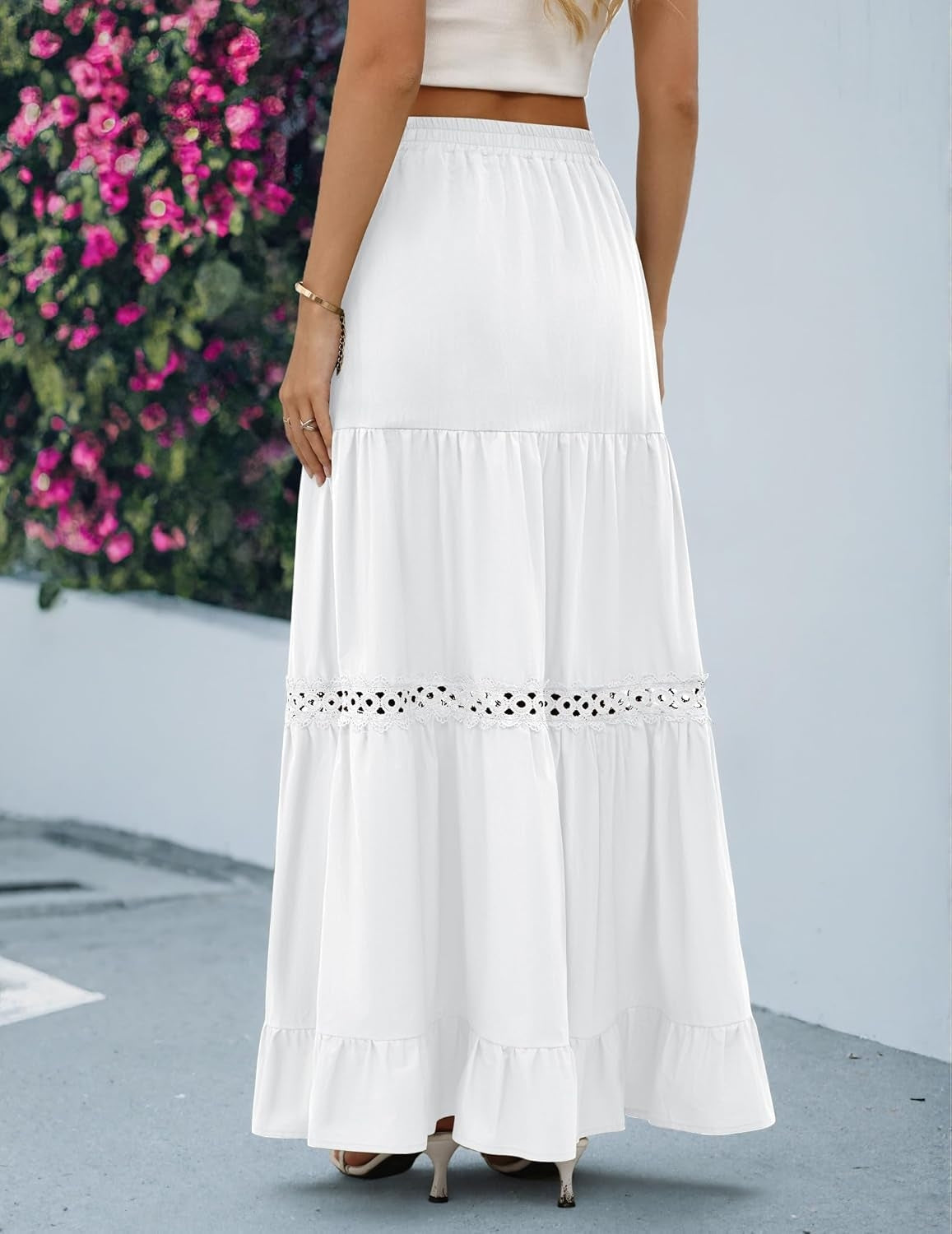 Pandora | Elegant Tiered Cotton Maxi Skirt