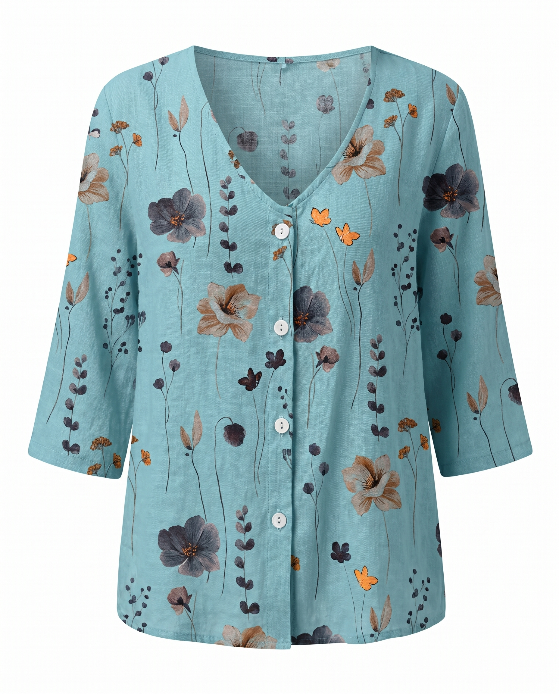 Xavieria | Charming Embroidered V-Neck Blouse